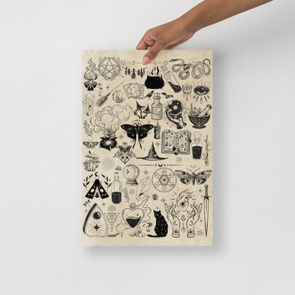 Wall Art Print - Mystical Witchcraft Vintage Illustration-By The Bard