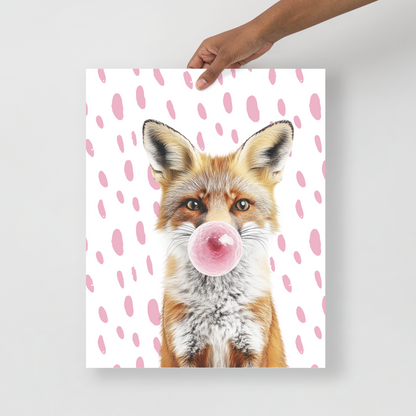Wall Art Print - Fox Bubblegum-By The Bard