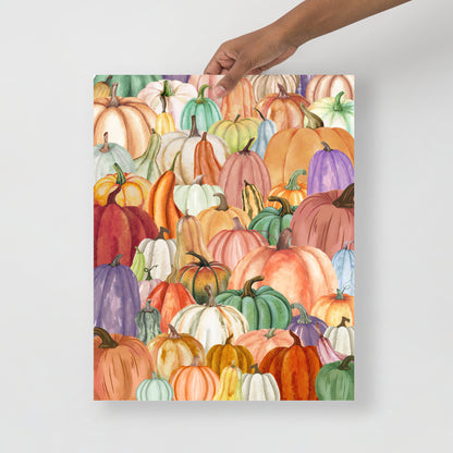 Wall Art Print - Autumn Pumpkin Patch  | Cosy Fall Halloween Home Decor