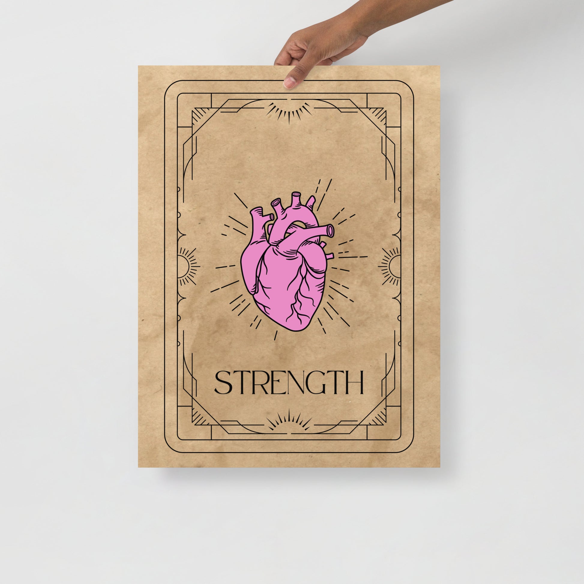 Wall Art Print - Tarot Card - Strength, Pink Edition-By The Bard