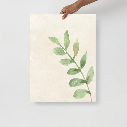 Wall Art Print - Botanical Watercolour Leaves Illustration-By The Bard