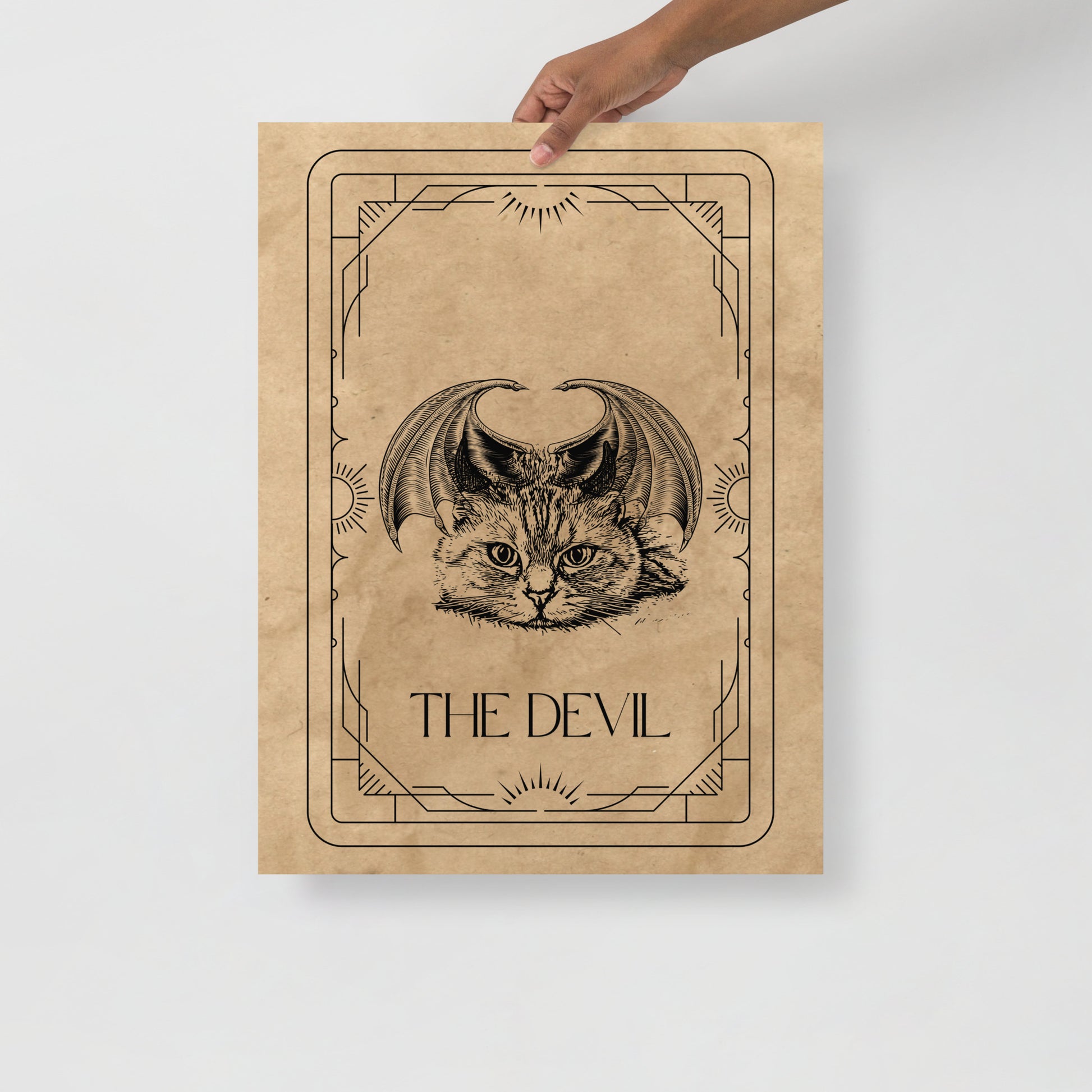 Wall Art Print - Tarot Card - The Devil, Feline Edition-By The Bard