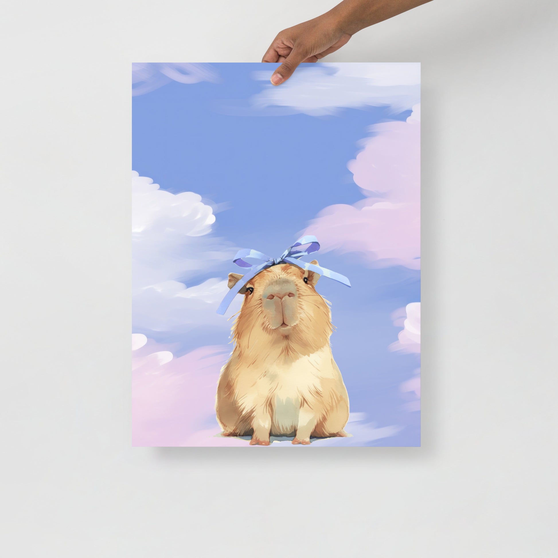 Wall Art Print - Pastel Cloud Guinea Pig Princess Print-By The Bard