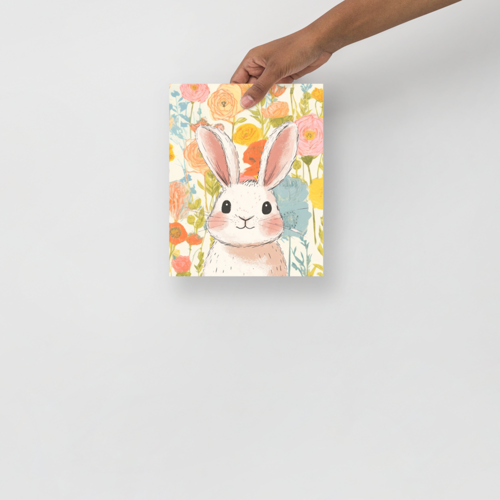 Wall Art Print - Floral Bunny-By The Bard