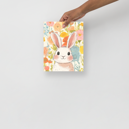 Wall Art Print - Floral Bunny-By The Bard