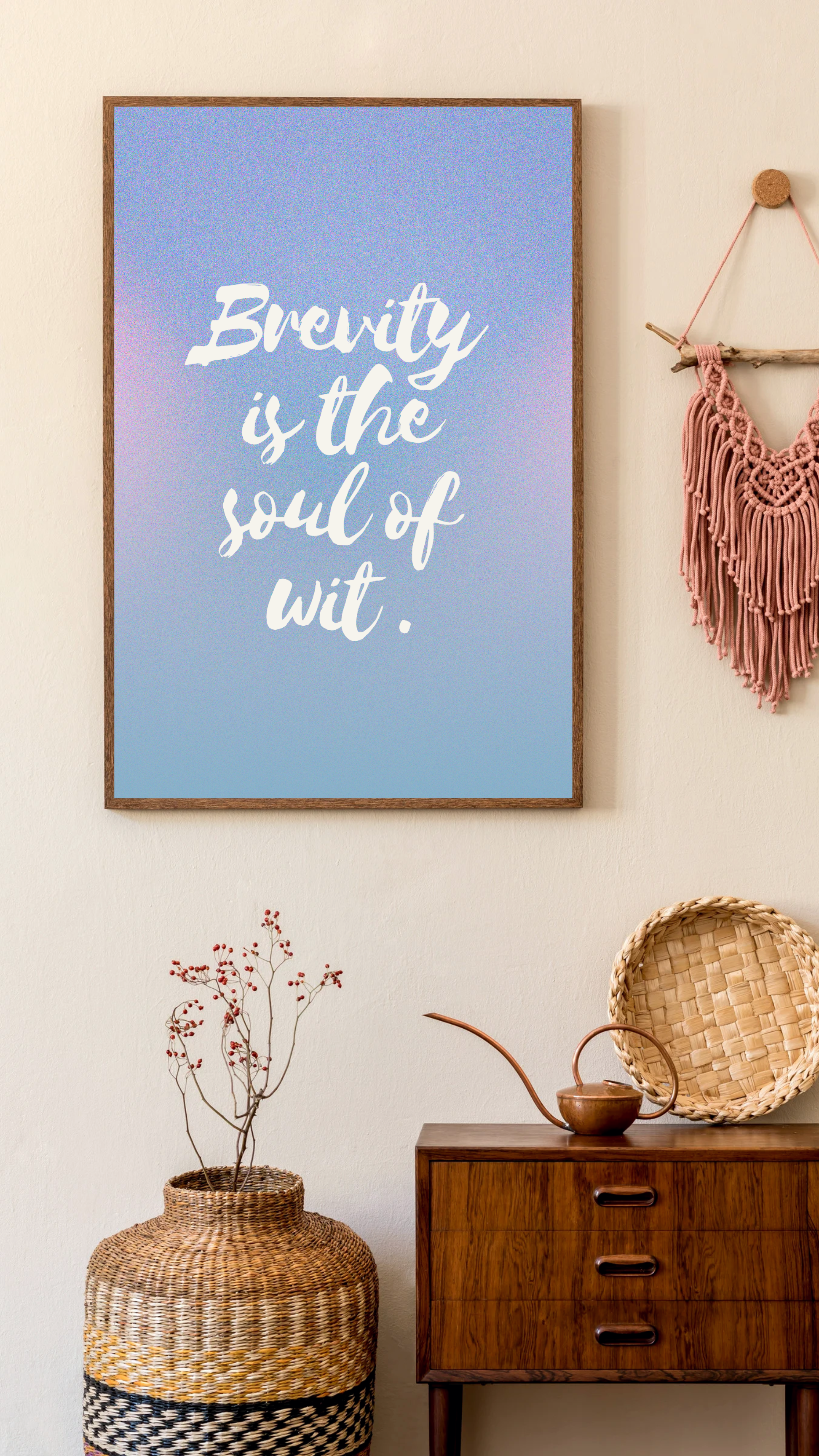 Wall Art Print - Brevity Is the Soul of Wit” Shakespeare quote-By The Bard