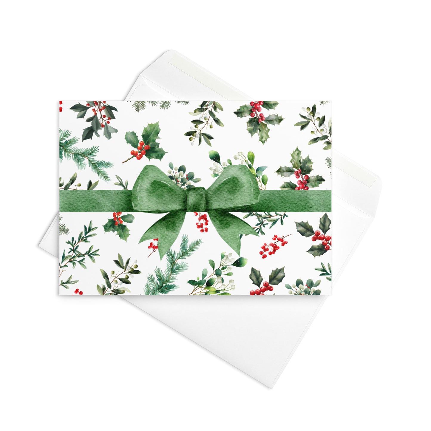 Christmas Card -  Winter Greens and Berries