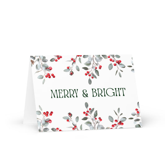 Christmas Card -  Merry and Bright Winter Berry
