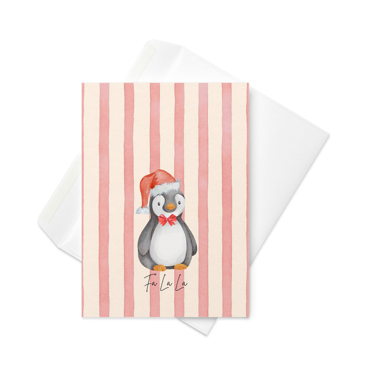 Christmas Card - Fa La La Penguin Christmas Card