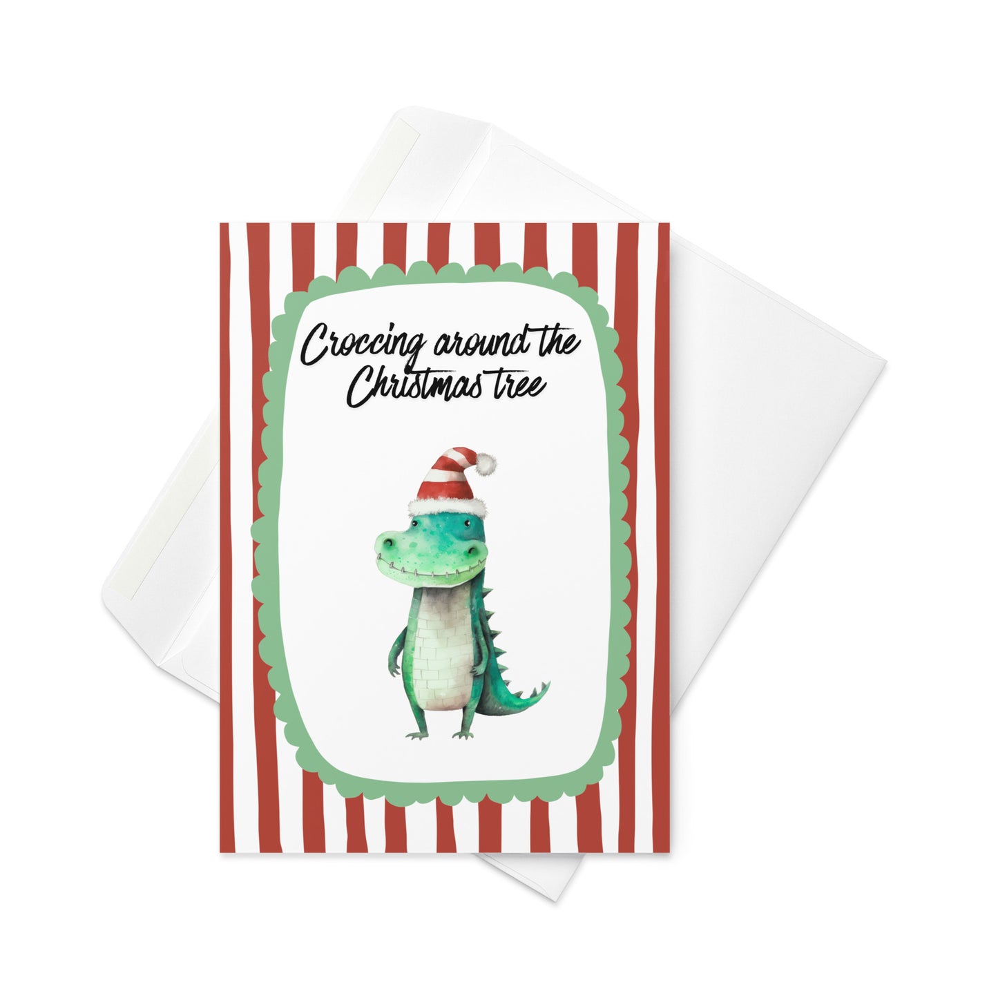 Christmas Card - Croc-ing Around the Christmas Tree Card