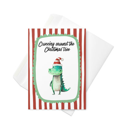 Christmas Card - Croc-ing Around the Christmas Tree Card