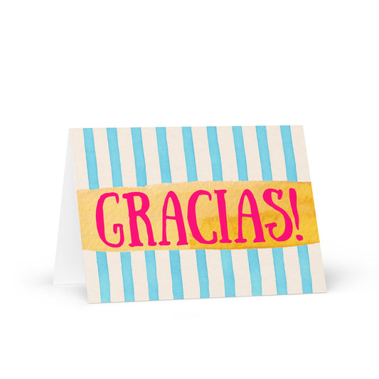 Greetings Card - Gracias! Bold Stripe Thank You Card