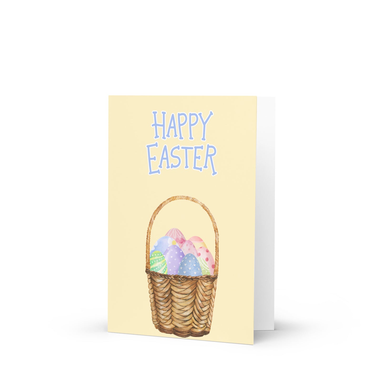 Greetings Card -  Pastel Easter Egg Basket Pastel