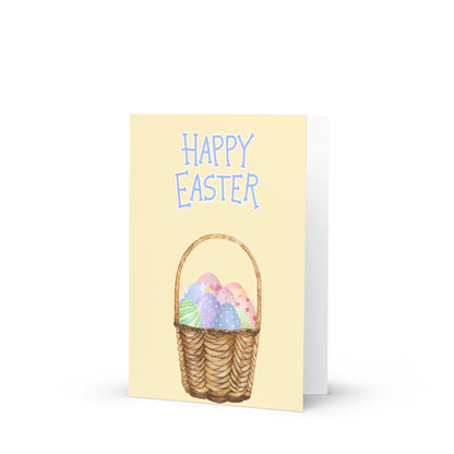 Greetings Card -  Pastel Easter Egg Basket Pastel