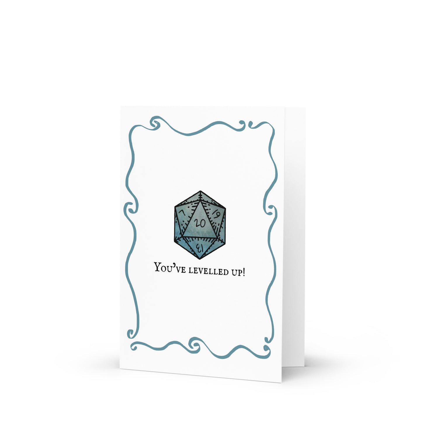 Greetings Card - You've Levelled Up! D20 Dice D&D Celebration Card