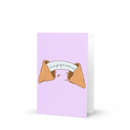 Greetings Card -  It's All Going to Work Out Card | Fortune Cookie Good Luck Bon Voyage Card