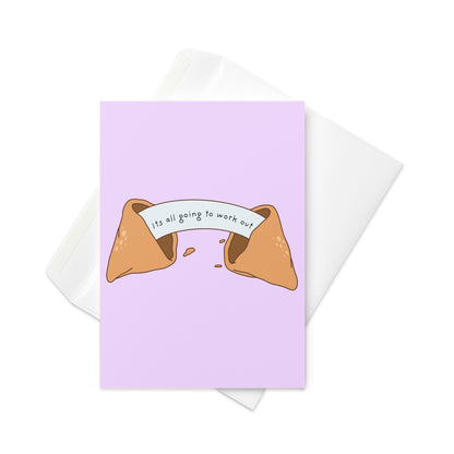 Greetings Card -  It's All Going to Work Out Card | Fortune Cookie Good Luck Bon Voyage Card