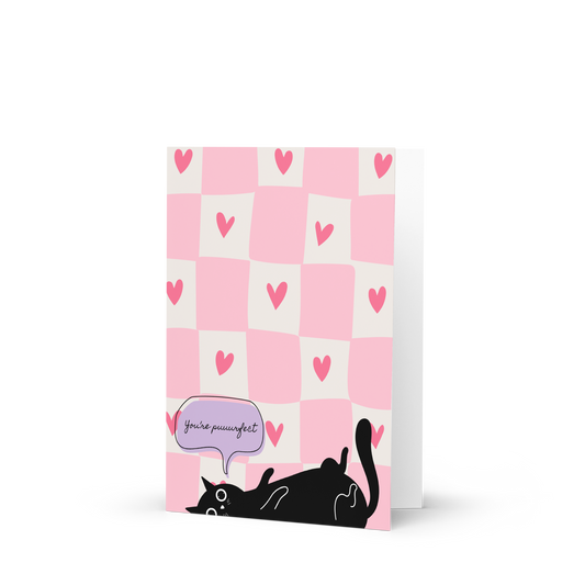 Greetings Card - You're Puurrrfect | Cute Cat Valentine's & Anniversary Card