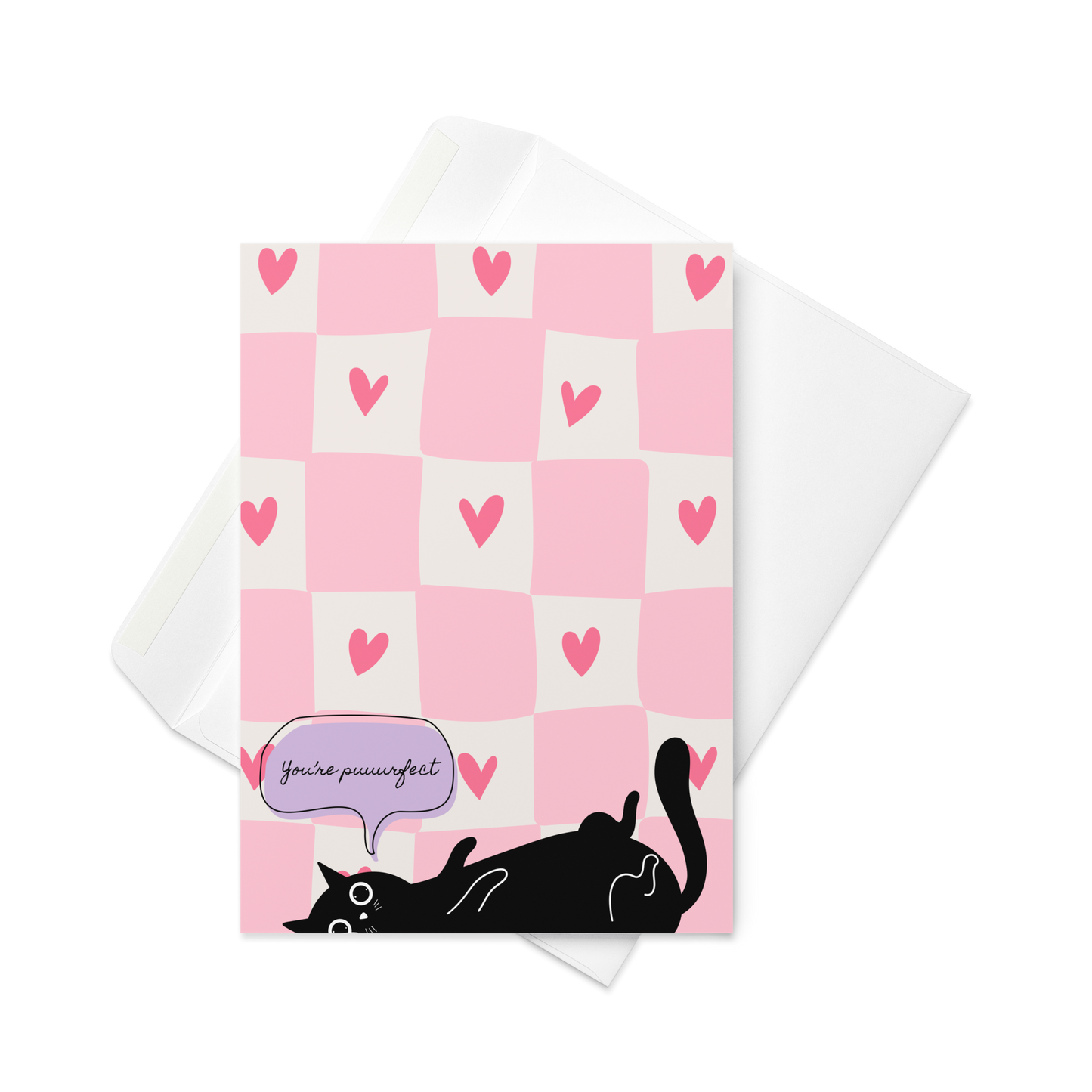 Greetings Card - You're Puurrrfect | Cute Cat Valentine's & Anniversary Card