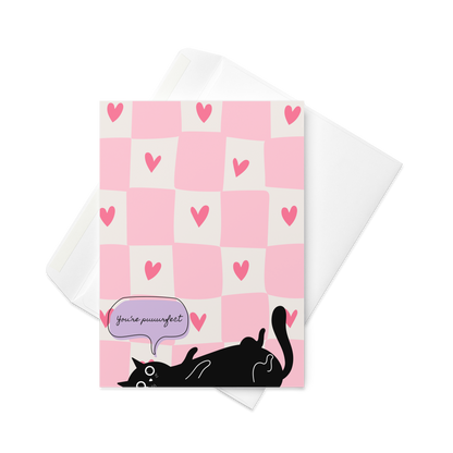 Greetings Card - You're Puurrrfect | Cute Cat Valentine's & Anniversary Card