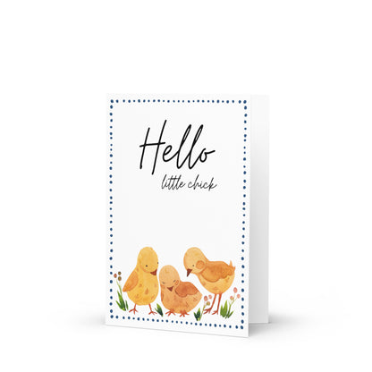 Greetings Card - Hello Little Chick New Baby Card