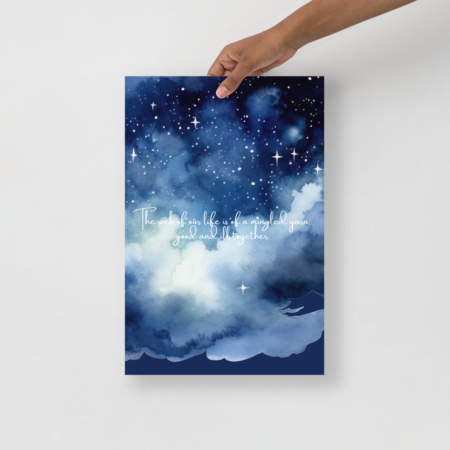 Wall Art Print - "The Web of Our Life" Shakespeare inspirational Quote Starry Night Wall Art-By The Bard