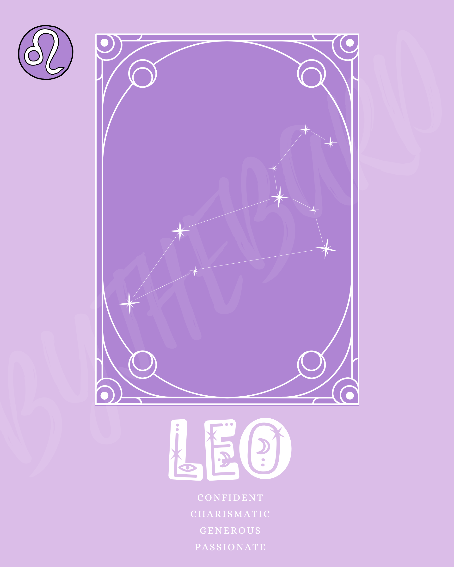 Wall Art Print - Zodiac - Leo-By The Bard