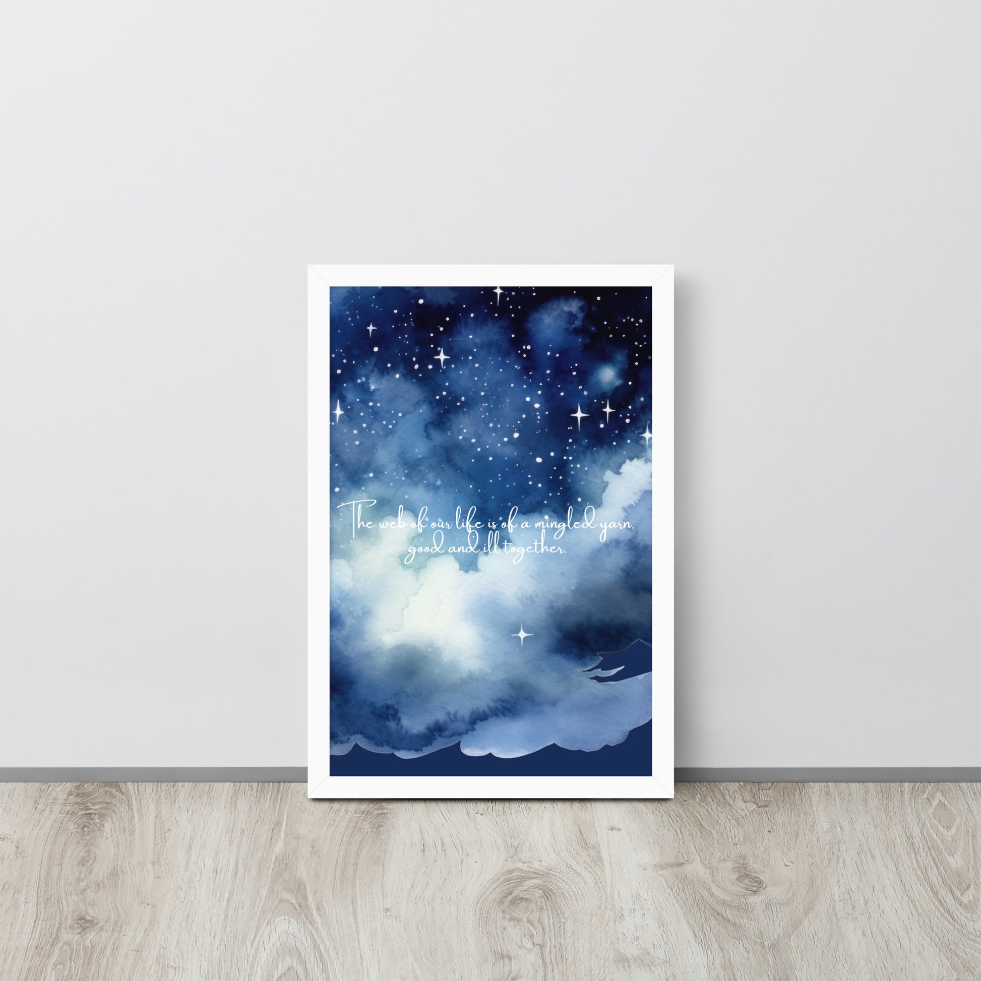 Wall Art Print - "The Web of Our Life" Shakespeare inspirational Quote Starry Night Wall Art-By The Bard